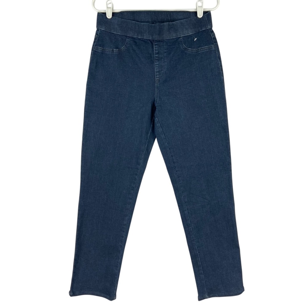 Karen Scott Women's Blue Pull-on Stretch Skinny Denim Jeans Size Small Mid Rise